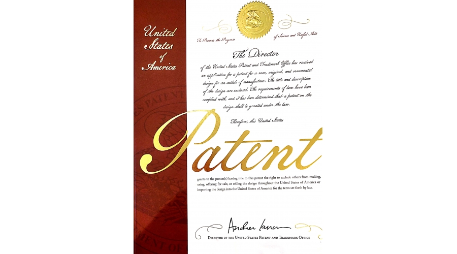 美国外观专利证书
